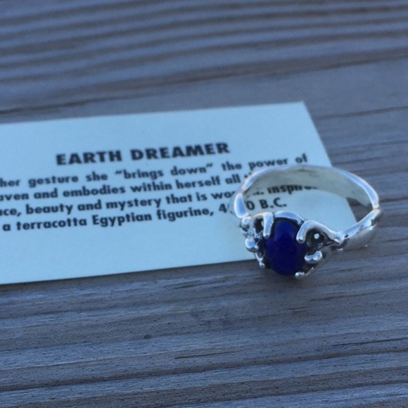 GODDESS Ring .925 Sterling Silver w/ Lapis Lazuli - Picture 7 of 11